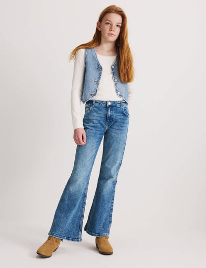 Pamuklu Denim Yelek