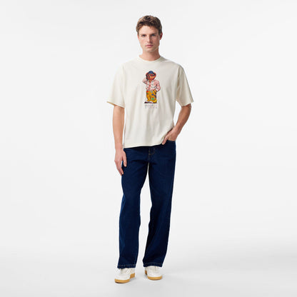 Market Folk Fitted Bear Erkek Beyaz T-shirt