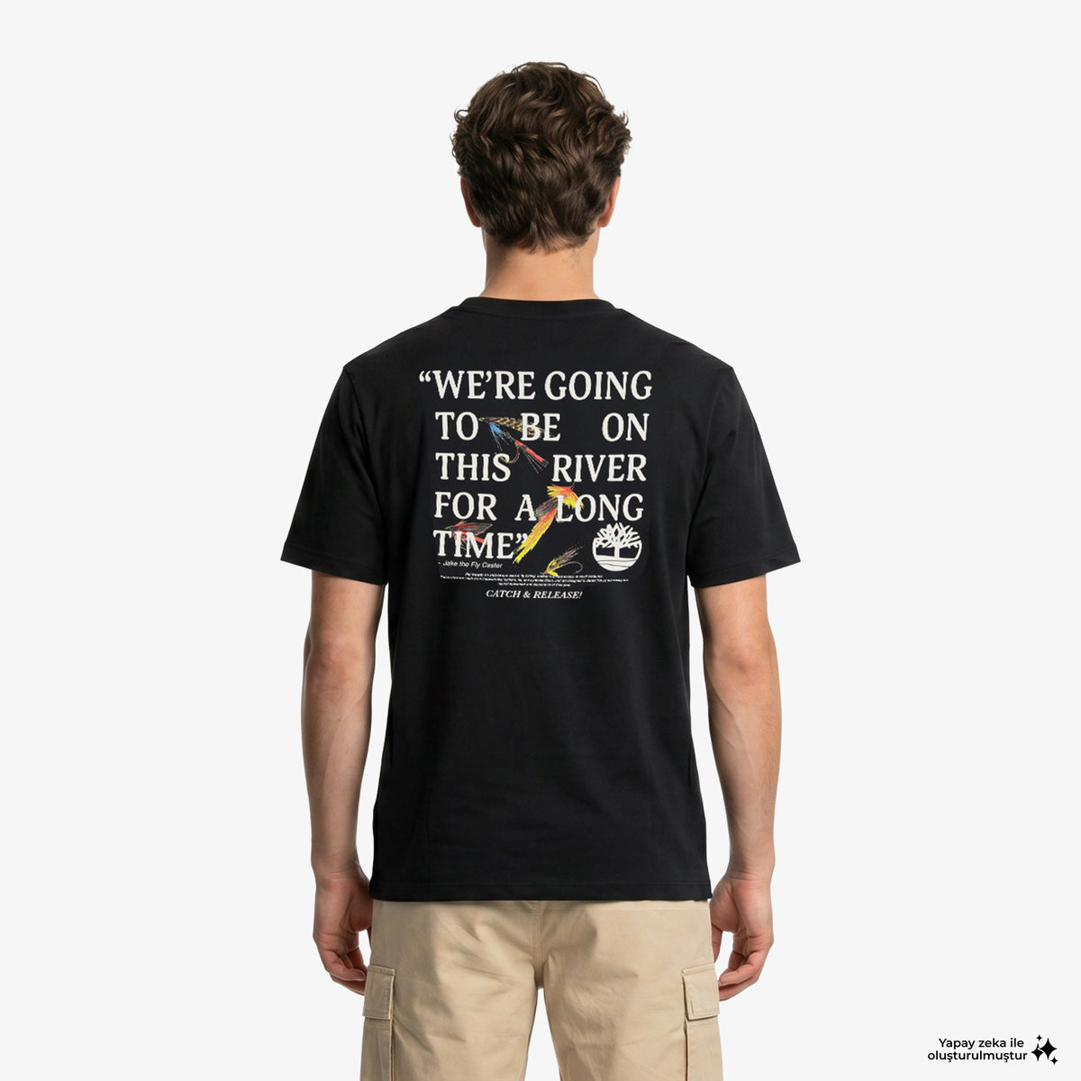 Timberland Slogan Erkek Siyah T-shirt