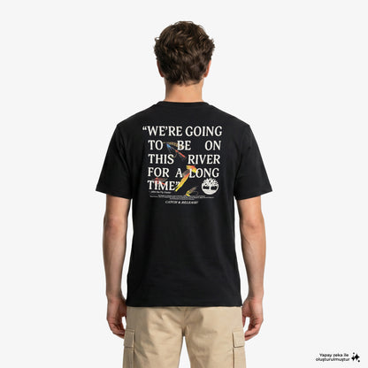 Timberland Slogan Erkek Siyah T-shirt