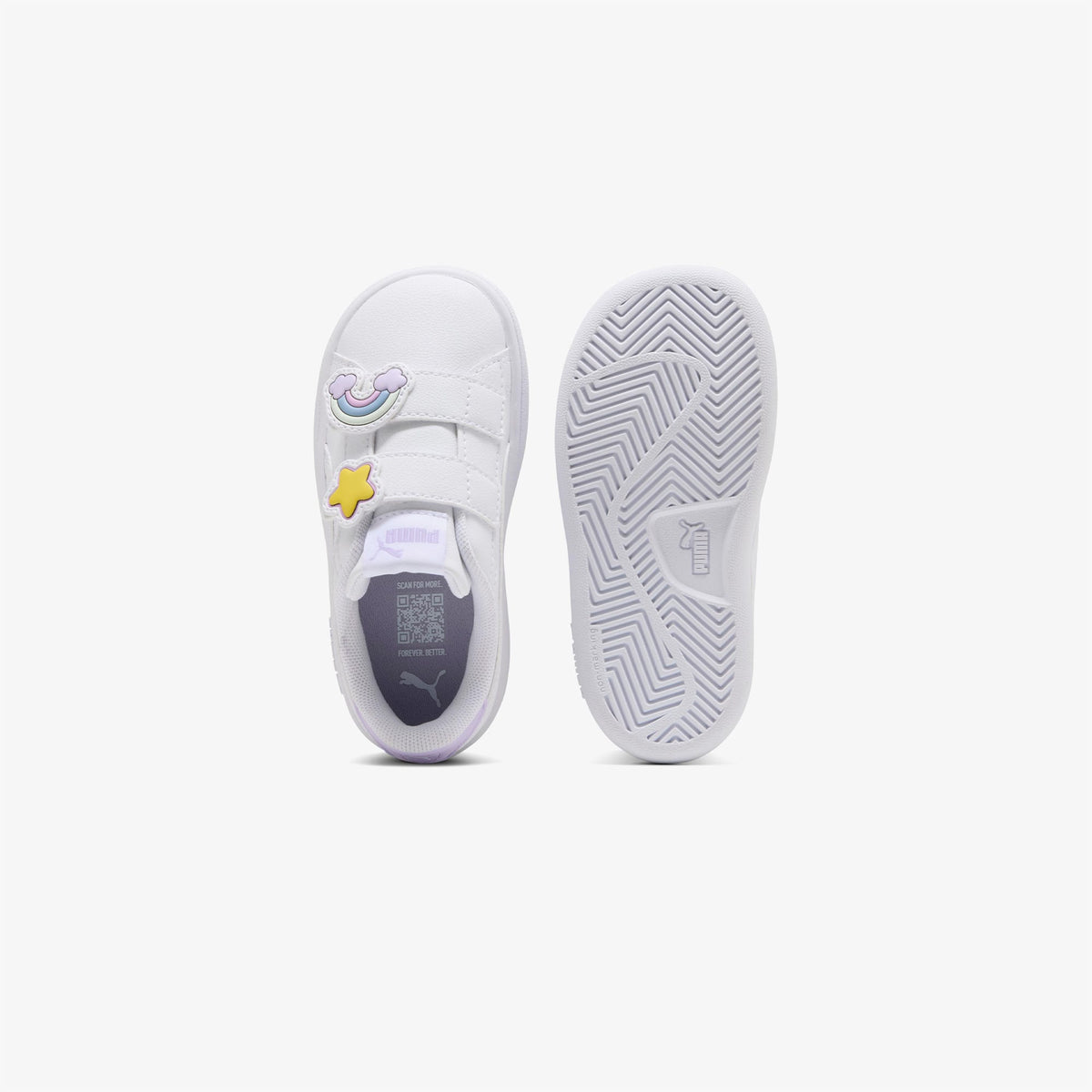 Puma Smash 3.0 Badges Çocuk Beyaz Spor Ayakkabı