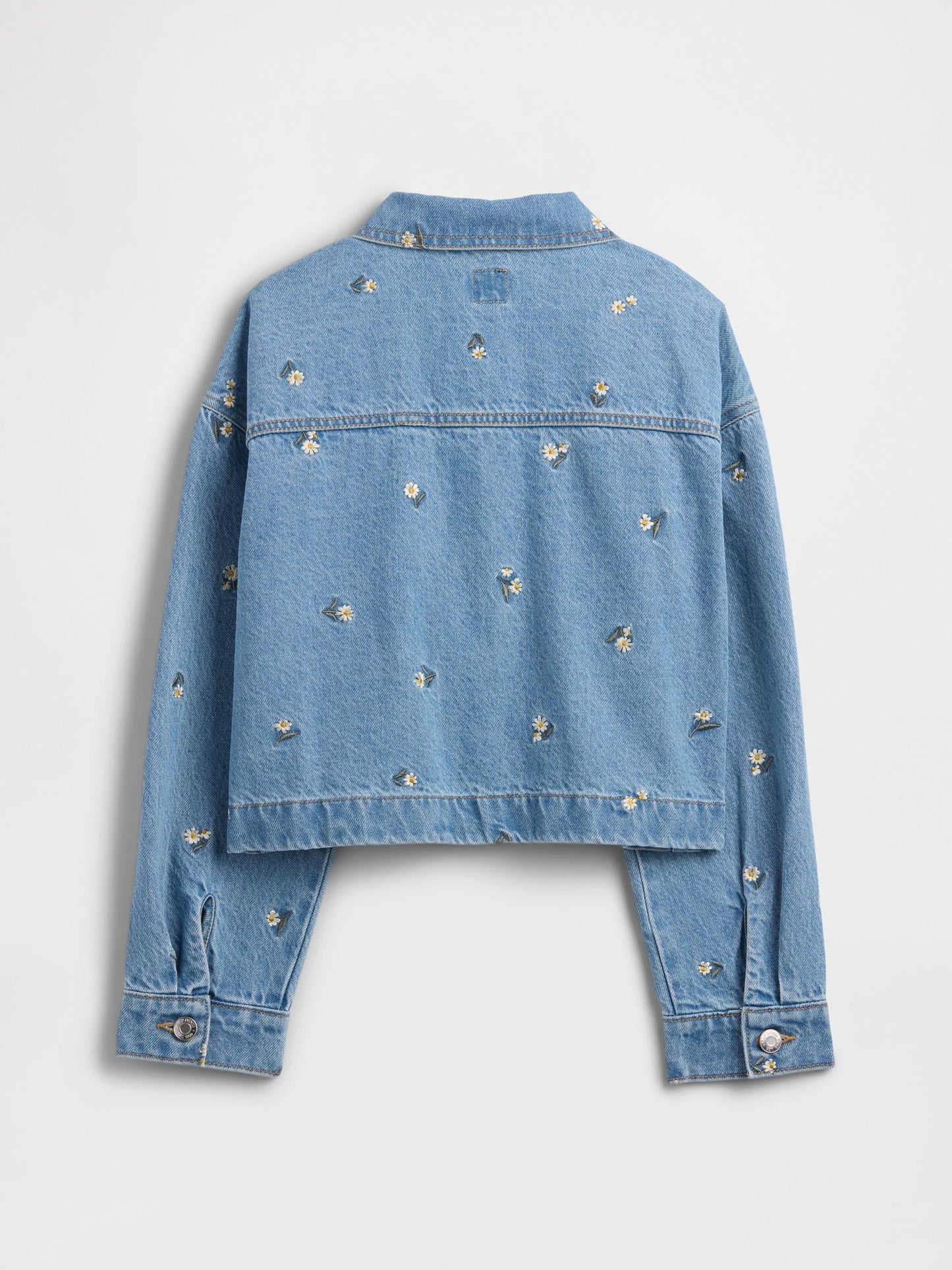 Açık Mavi Kids Relaxed Nakışlı Denim Ceket