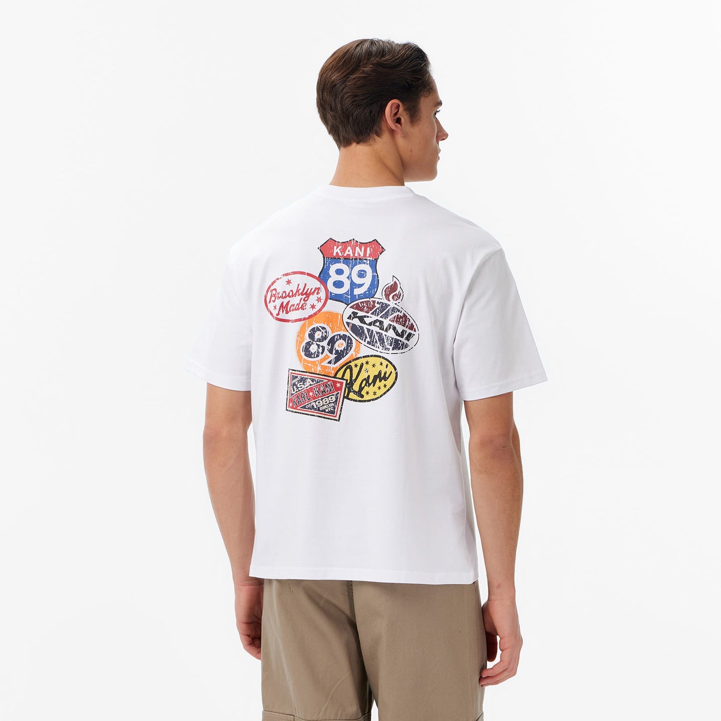Karl Kani Retro Patch Print Erkek Beyaz T-shirt