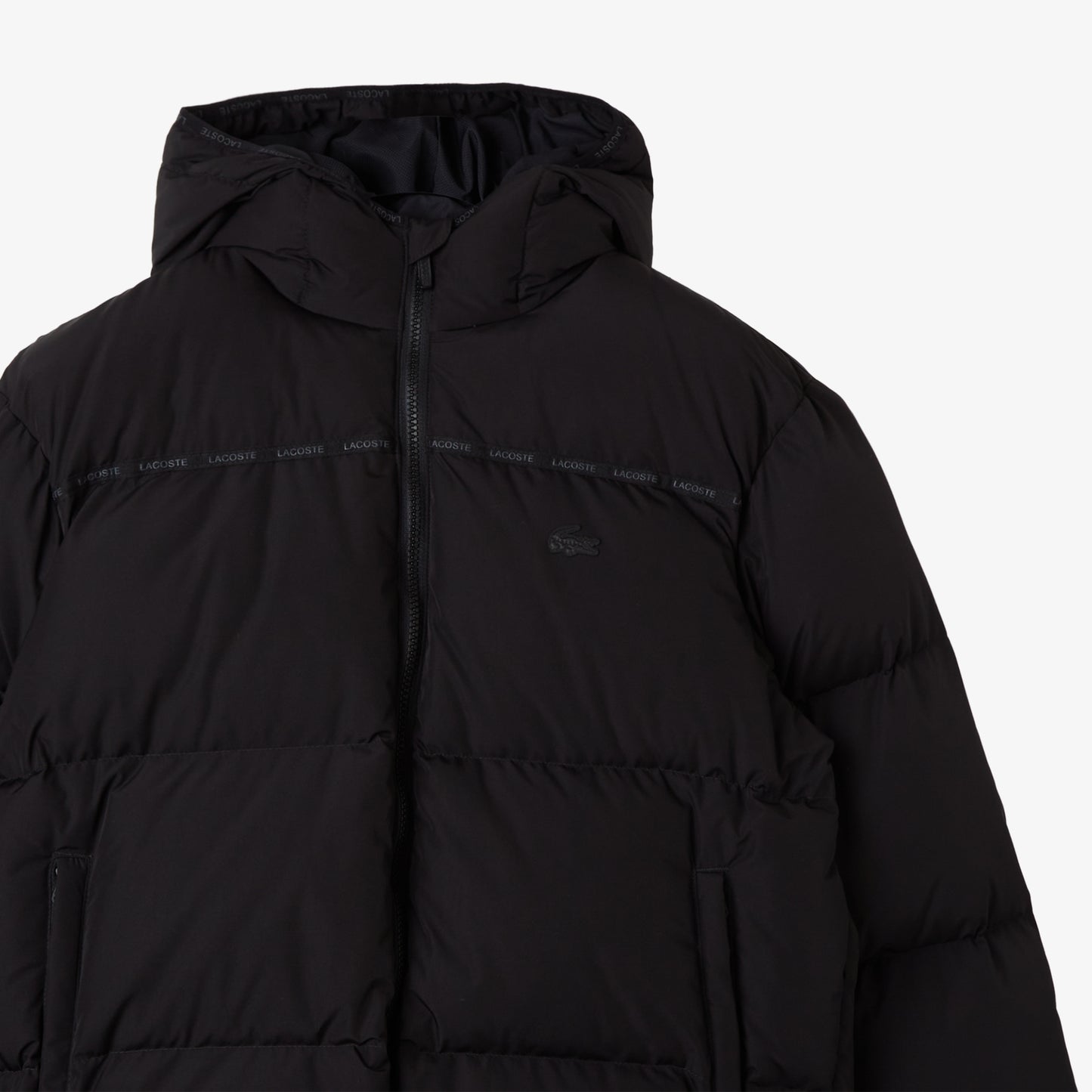 Lacoste Erkek Relaxed Fit Kapüşonlu Siyah Mont