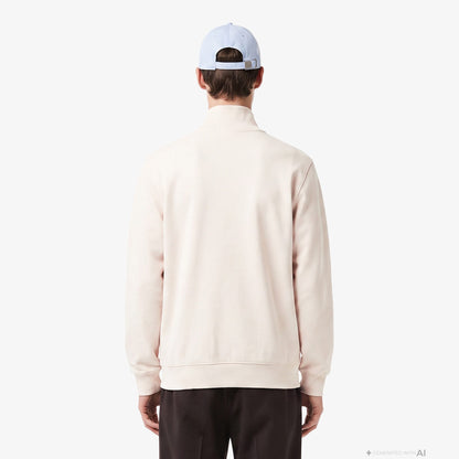 Lacoste Erkek Classic Fit Yarım Fermuarlı Krem Sweatshirt