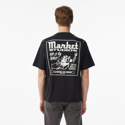 Market Speed And Quality Erkek Siyah T-shirt