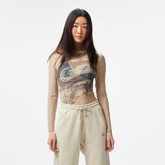 United4 Kadın Krem Bodysuit