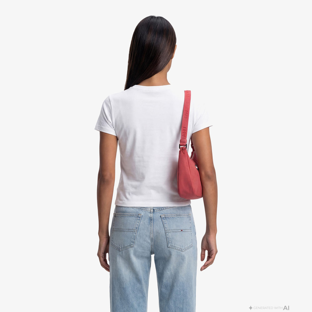 Tommy Hilfiger Linear Kadın Beyaz T-shirt
