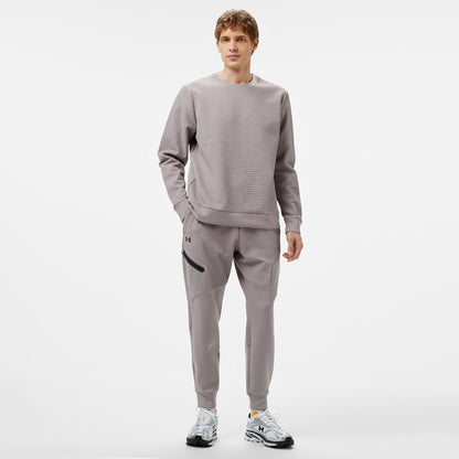 Under Armour Unstoppable Fleece Grid Bisiklet Yaka Erkek Gri Sweatshirt