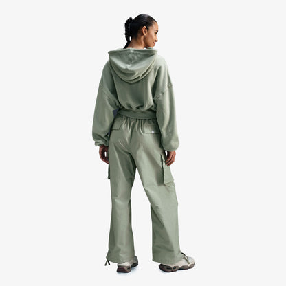 Nike Oversized Sportswear Fleece Cropped Kadın Yeşil Günlük Sweatshirt