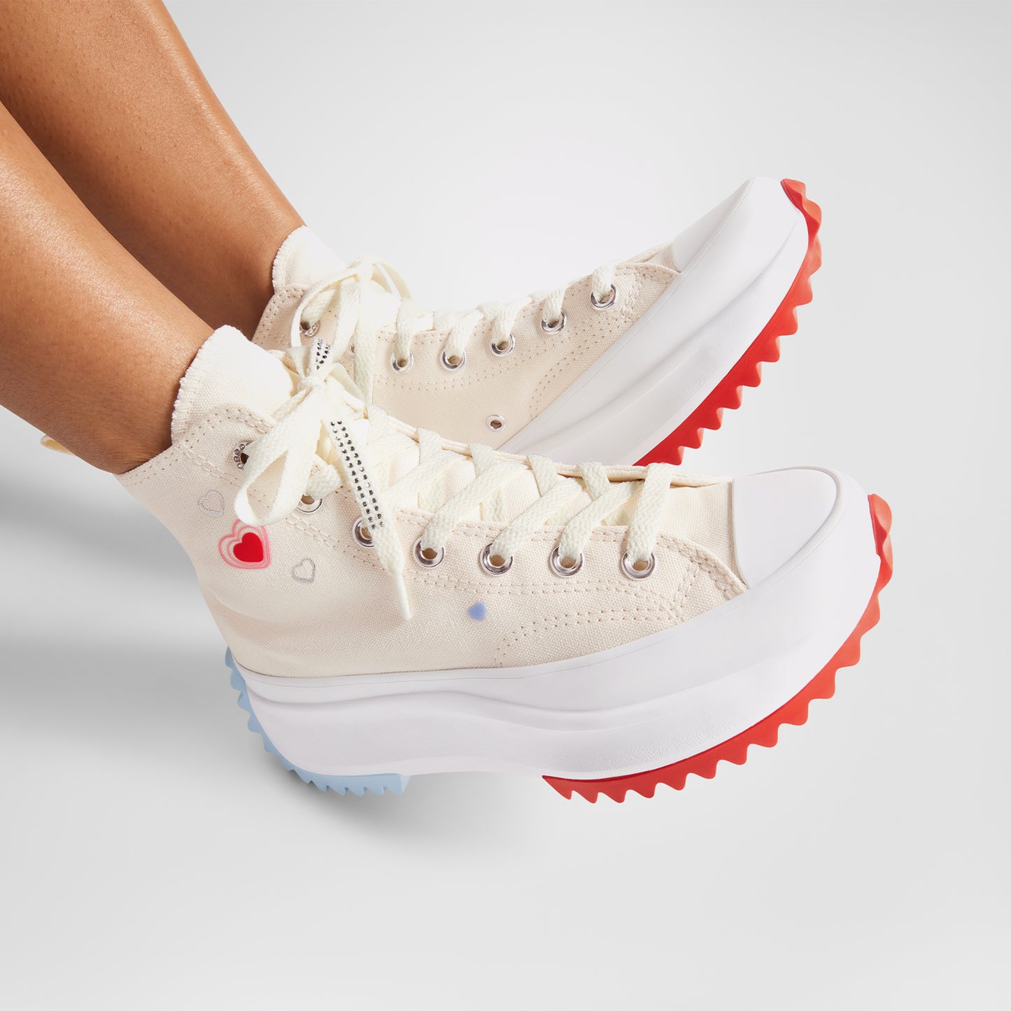 Converse Run Star Hike Platform Y2k Heart Unisex Krem Sneaker