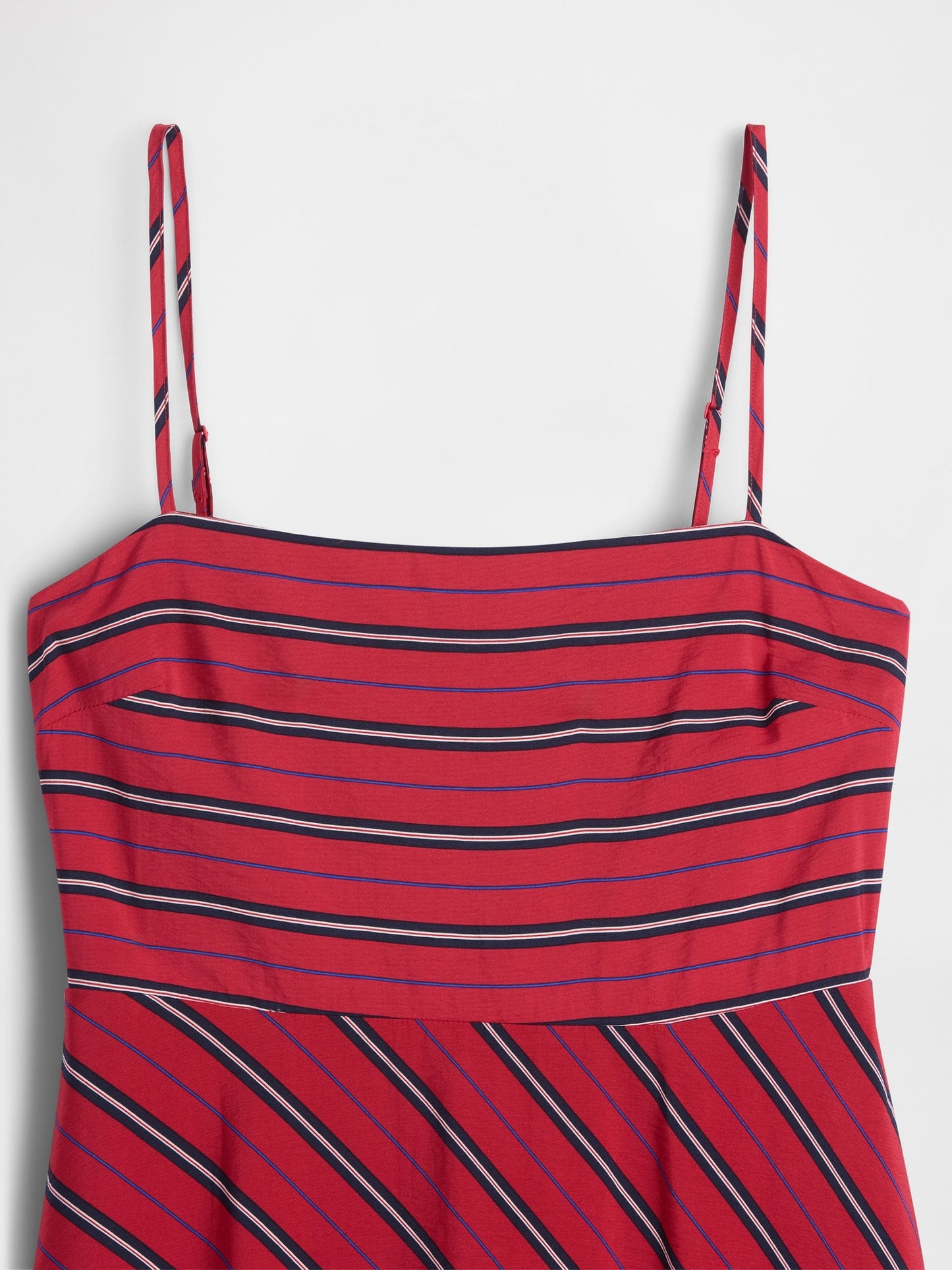 Kırmızı Çizgili Handkerchief Midi Elbise