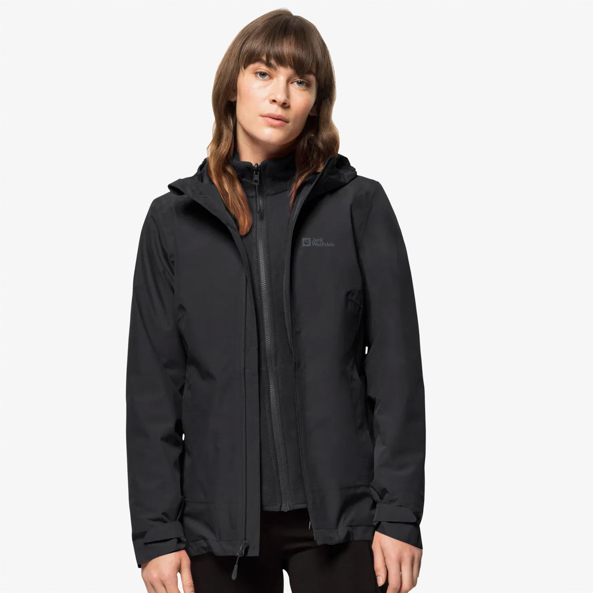 Jack Wolfskin Moonrise 3'ü 1 Arada Kadın Siyah Outdoor Mont