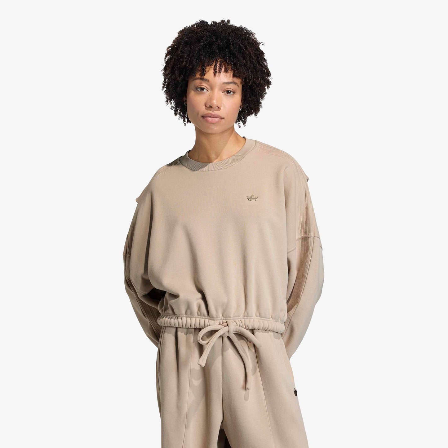 Adidas P Essential Os Crkadın Bej Sweatshirt