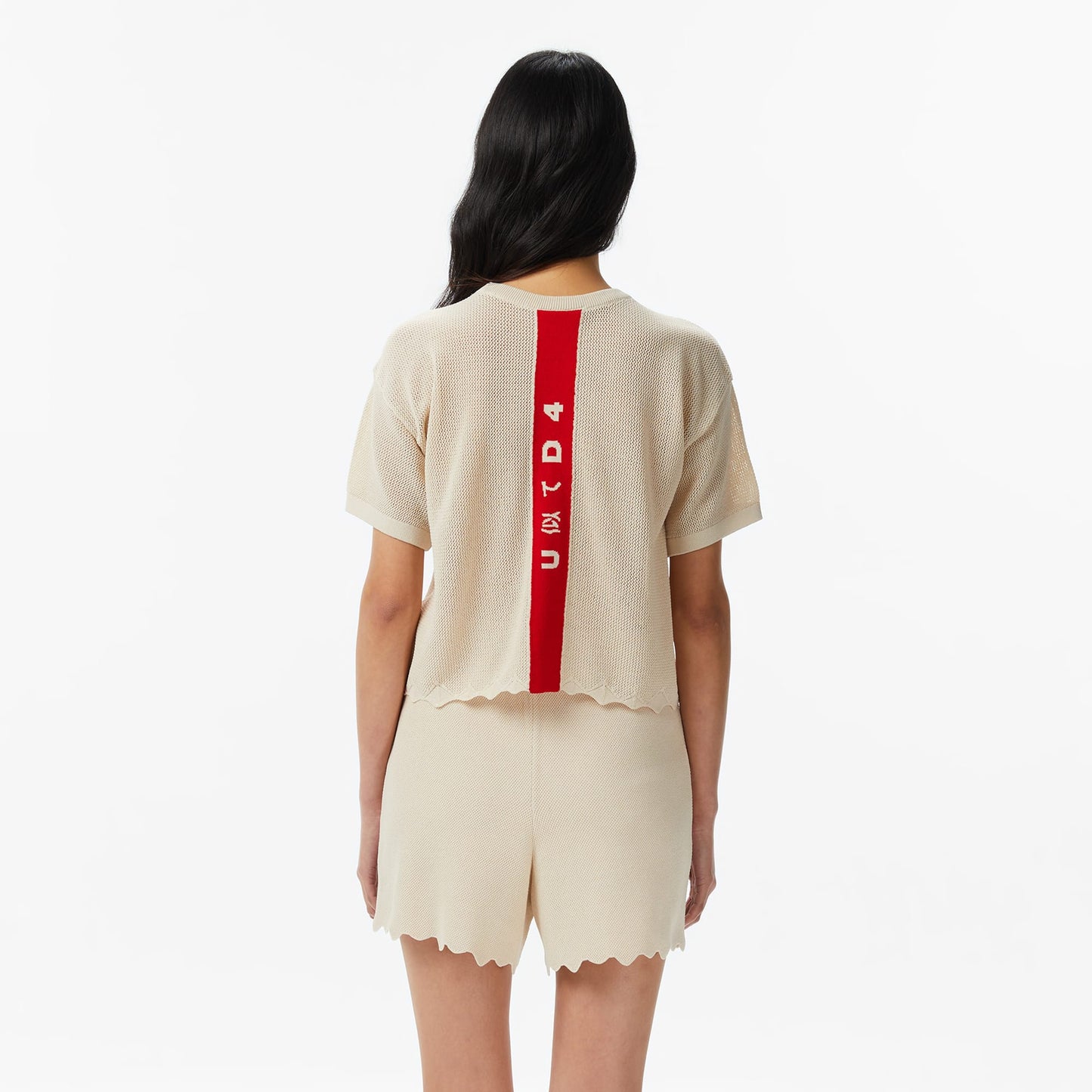United4 Crop Fit Kadın Krem Triko