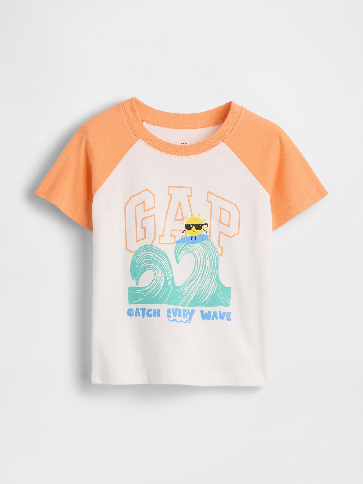 Turuncu Colorblock Grafik Baskılı T-shirt