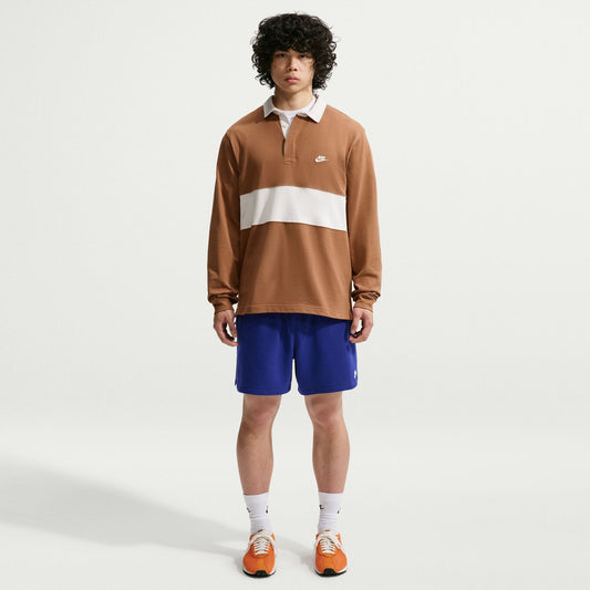 Nike Club Long Sleeve Rugby Erkek Kahverengi T-shirt