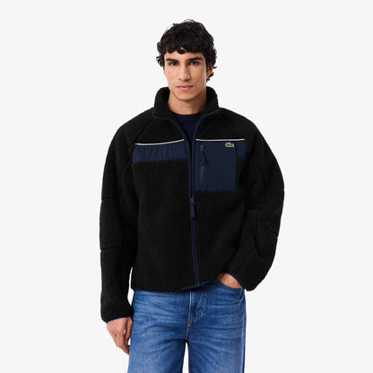 Lacoste Erkek Regular Fit Fermuarlı Renk Bloklu Siyah Mont