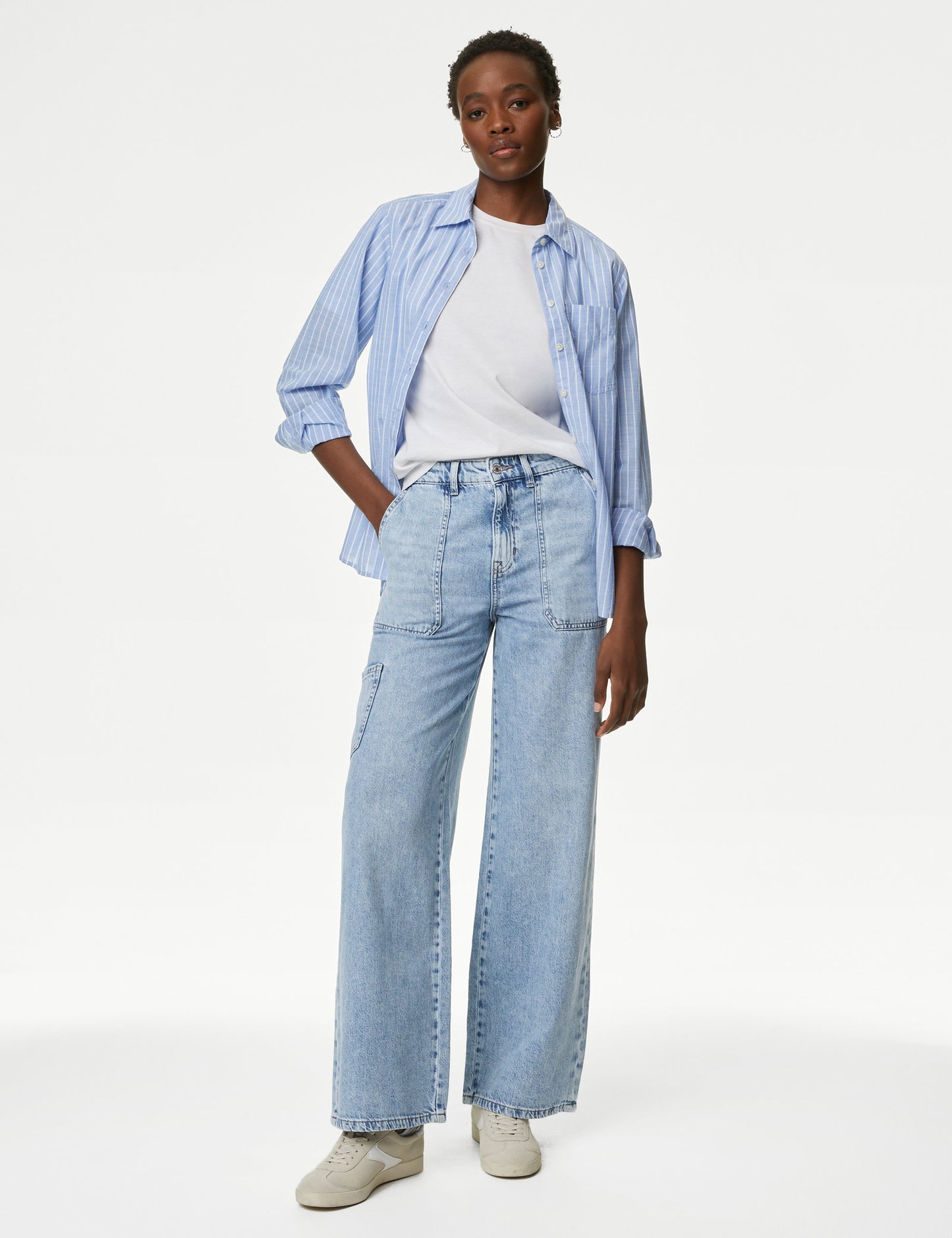 Yüksek Bel Wide Leg Jean Pantolon