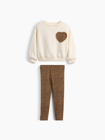 Kahverengi Sweatshirt & Tayt Seti