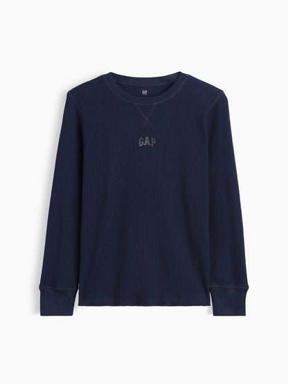 Lacivert Gap Mini-logo Waffle-knit T-shirt