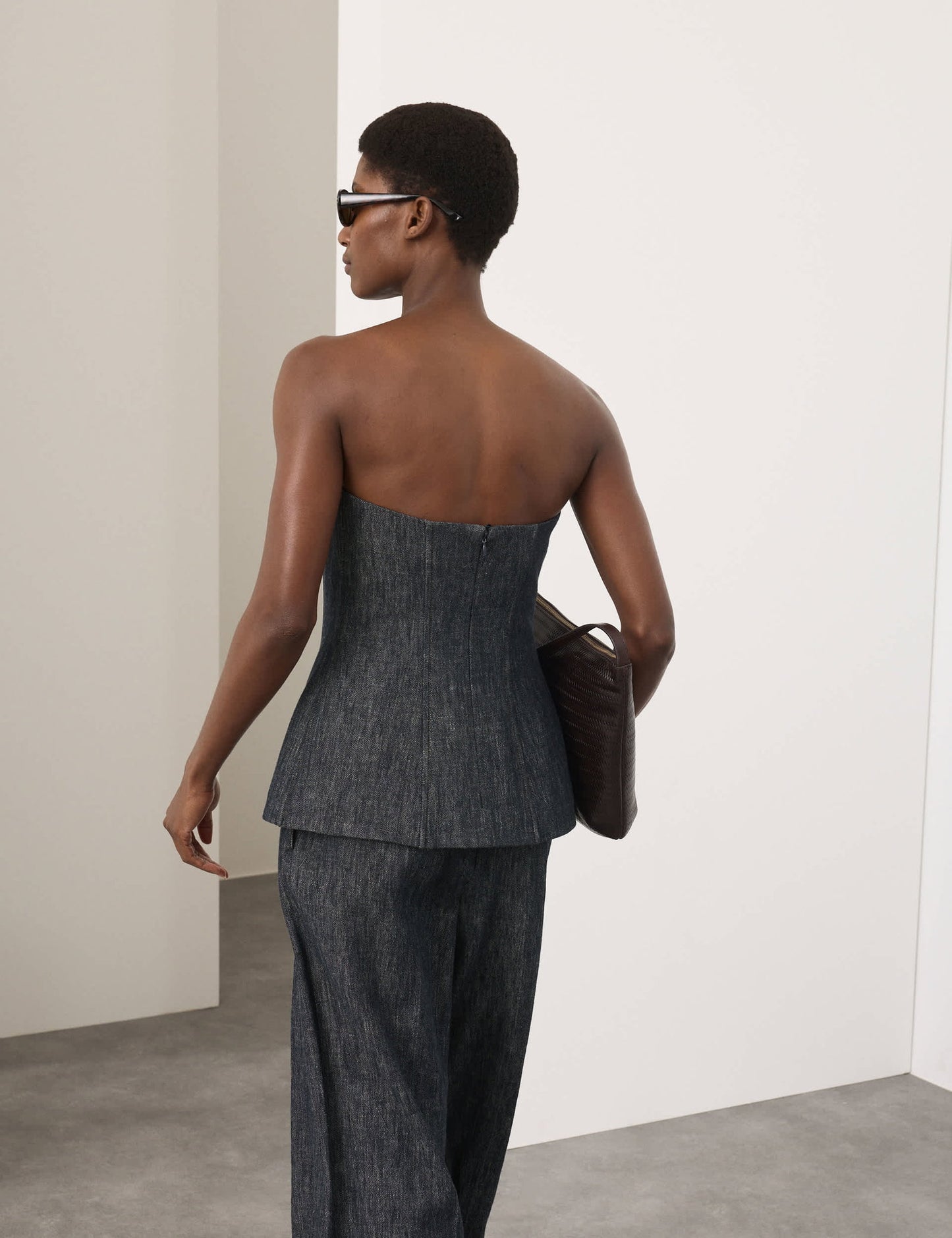 Keten Karışımlı Bandeau Bluz