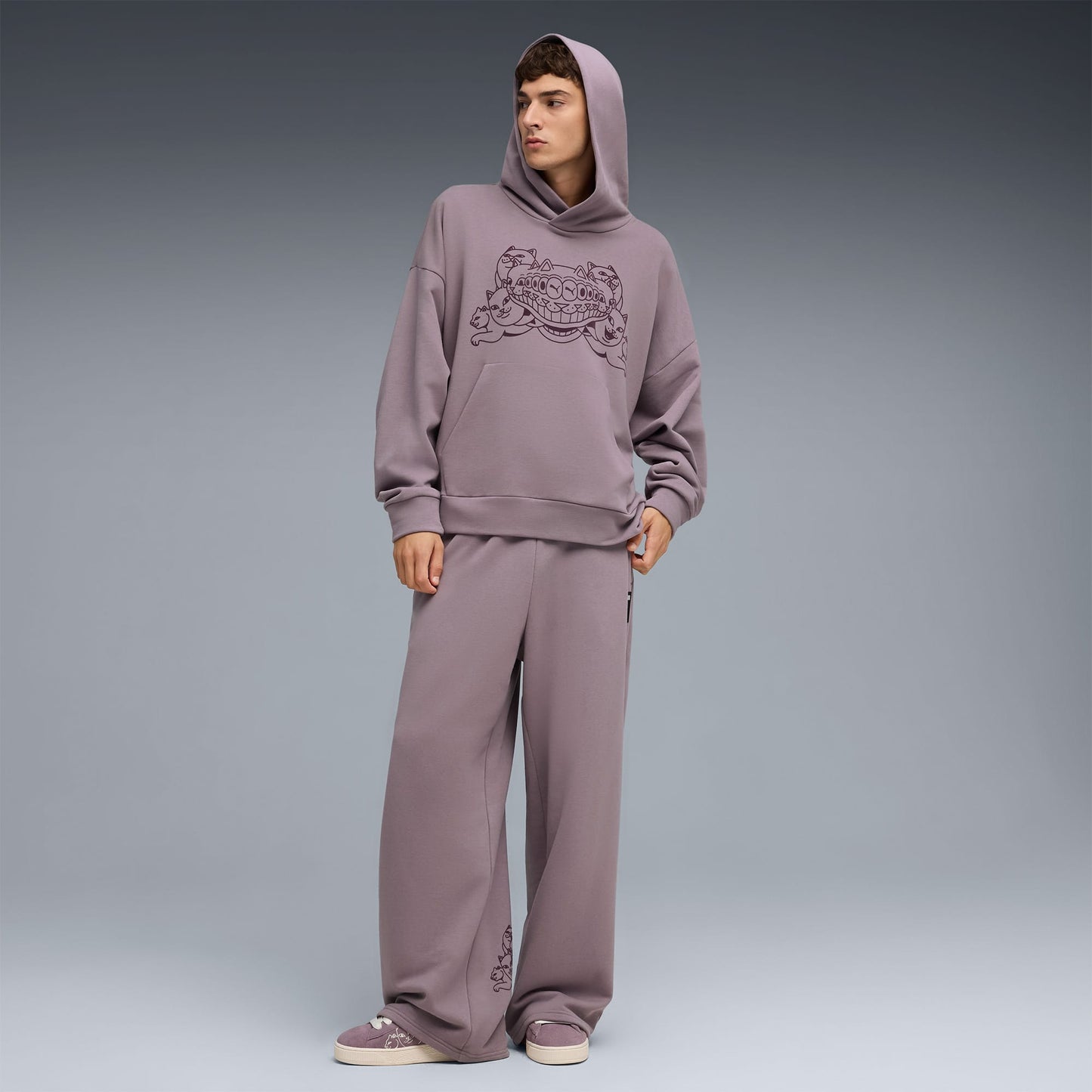 Puma X Ripndip Boxy Erkek Mor Sweatshirt