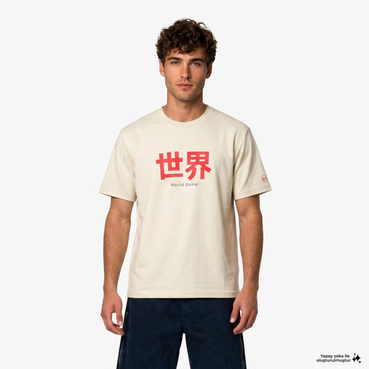 Unıted4 Regular Fit Erkek Krem T-shirt