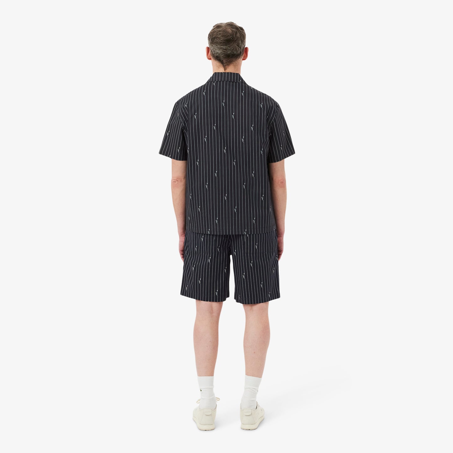 Lacoste Erkek Relaxed Fit Çizgili Siyah Şort