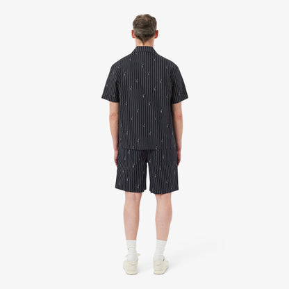 Lacoste Erkek Relaxed Fit Çizgili Siyah Şort
