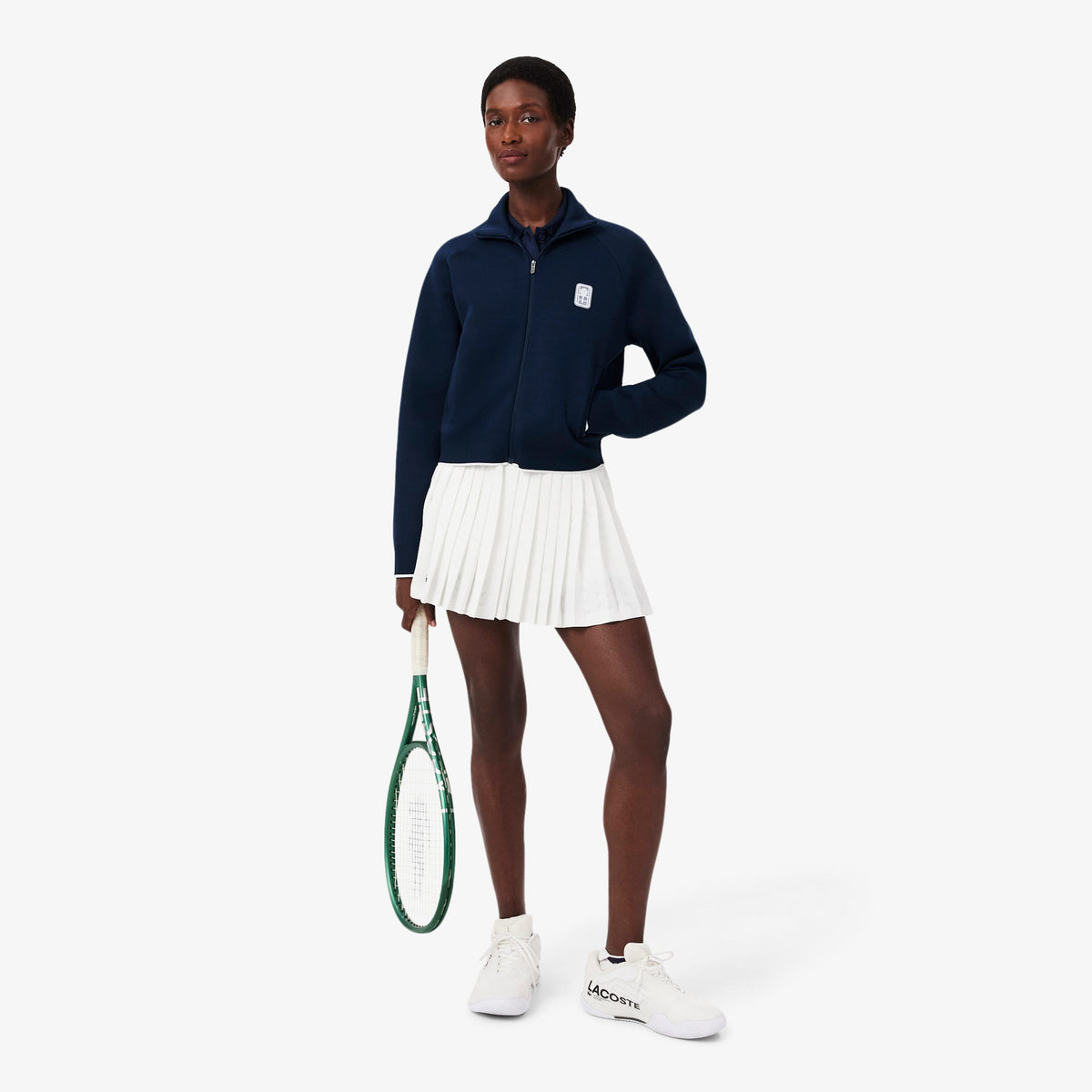 Lacoste Kadın Relaxed Fit Fermuarlı Lacivert Sweatshirt
