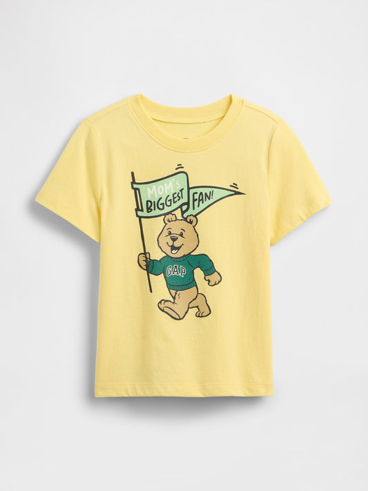 Sarı Grafik Baskılı T-shirt