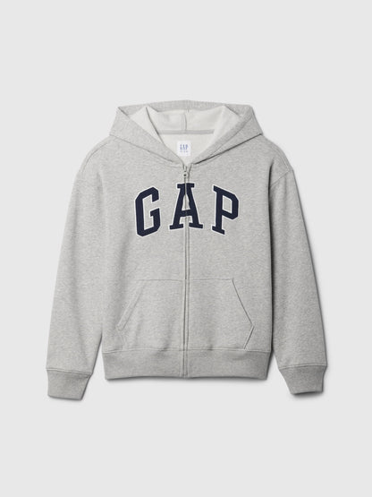 Gri Relaxed Gap Logo Fermuarlı Sweatshirt