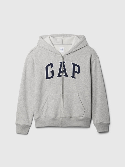 Gri Relaxed Gap Logo Fermuarlı Sweatshirt