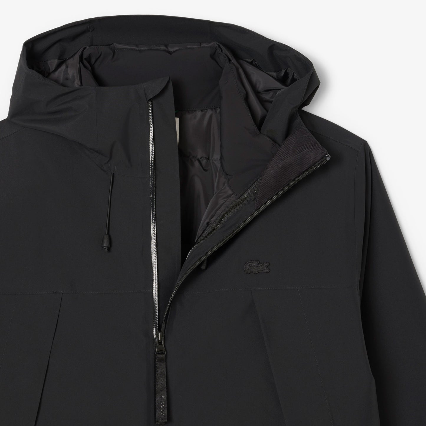 Lacoste Erkek Classic Fit Kapüşonlu Siyah Mont