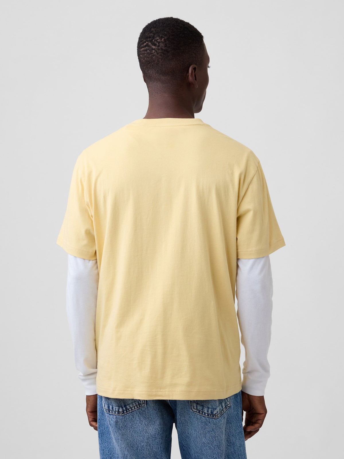 Sarı Everyday Soft Relaxed Grafik T-shirt