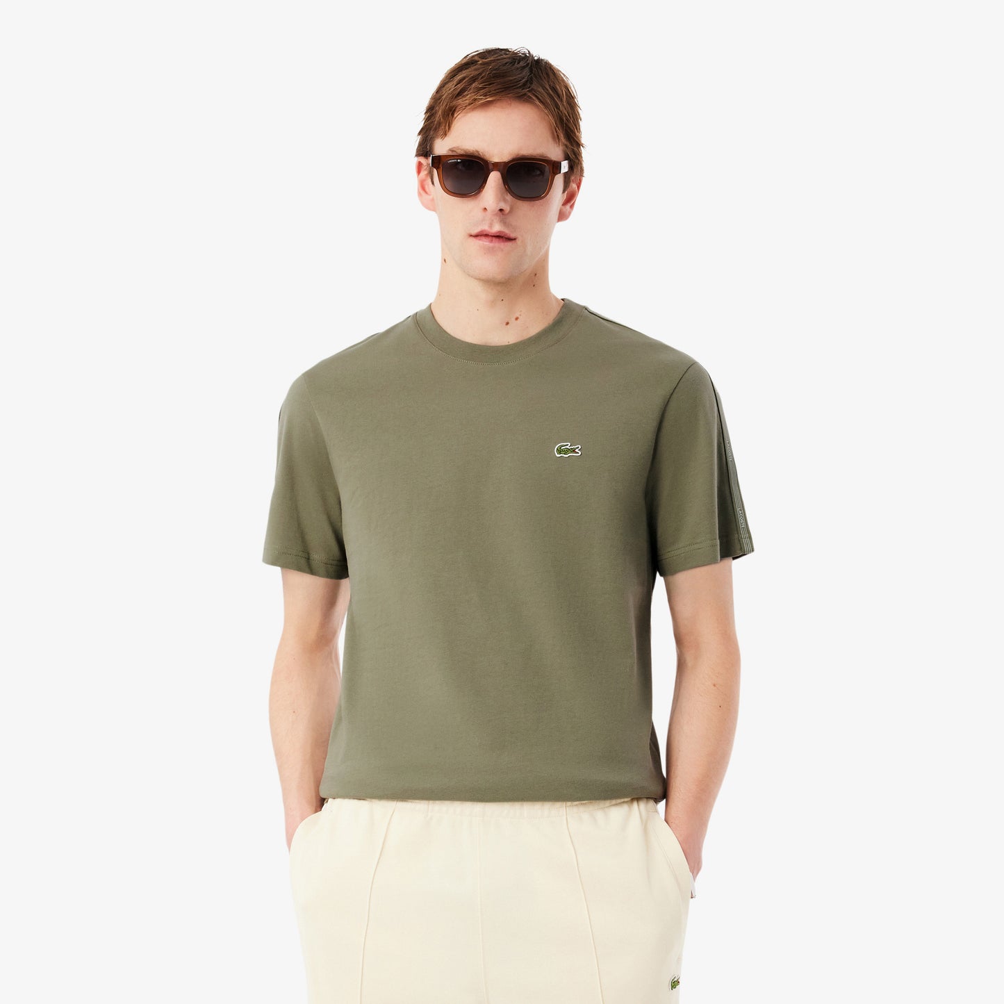 Lacoste Erkek Regular Fit Bisiklet Yaka Haki T-shirt