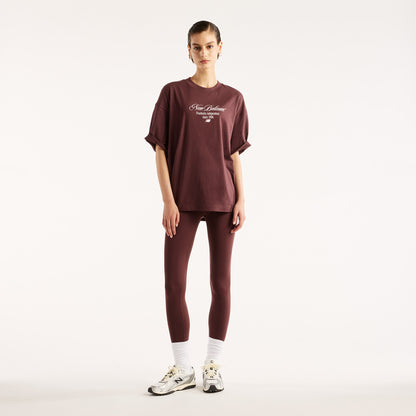 New Balance Pressed Flowers Memories Oversized Kadın Kahverengi T-shirt