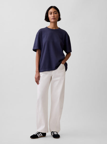 Lacivert Heavyweight Crop T-shirt