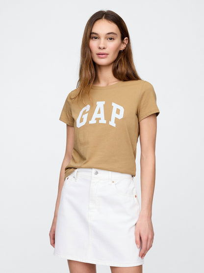 Koyu Bej 2'li Gap Logo Kısa Kollu T-shirt Seti
