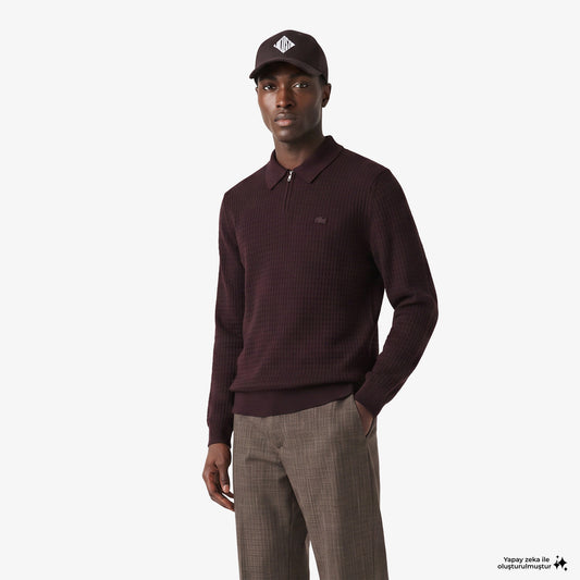 Lacoste Regular Fit Erkek Bordo Kazak