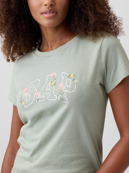 Açık Yeşil Gap Logo T-shirt