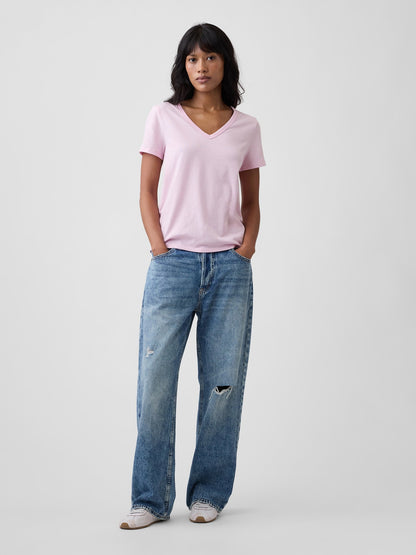 Açık Pembe Favorite V-yaka T-shirt