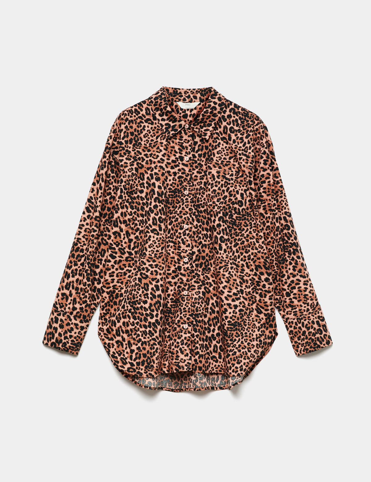 Saf Pamuklu Leoparlı Pijama Üstü