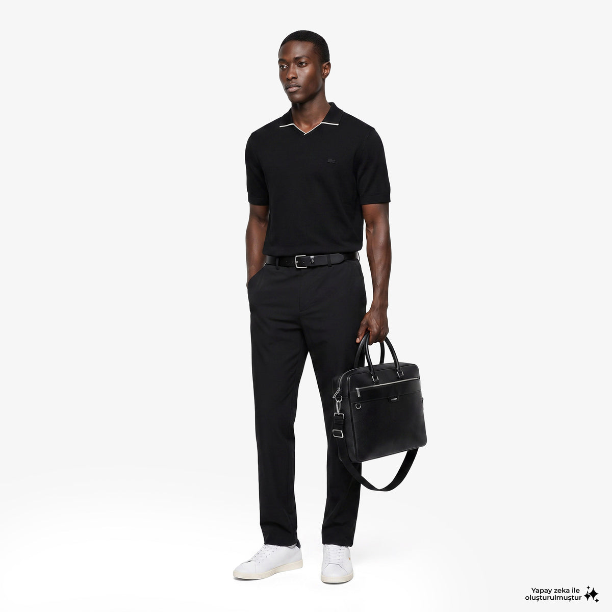 Lacoste Regular Fit Erkek Siyah Triko