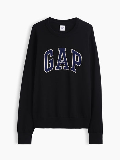 Krem Relaxed Gap Logo Intarsia Kazak