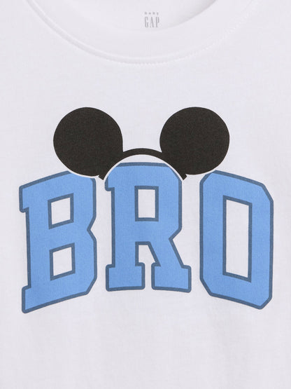 Beyaz Disney Lil' Bro Grafik Baskılı T-shirt
