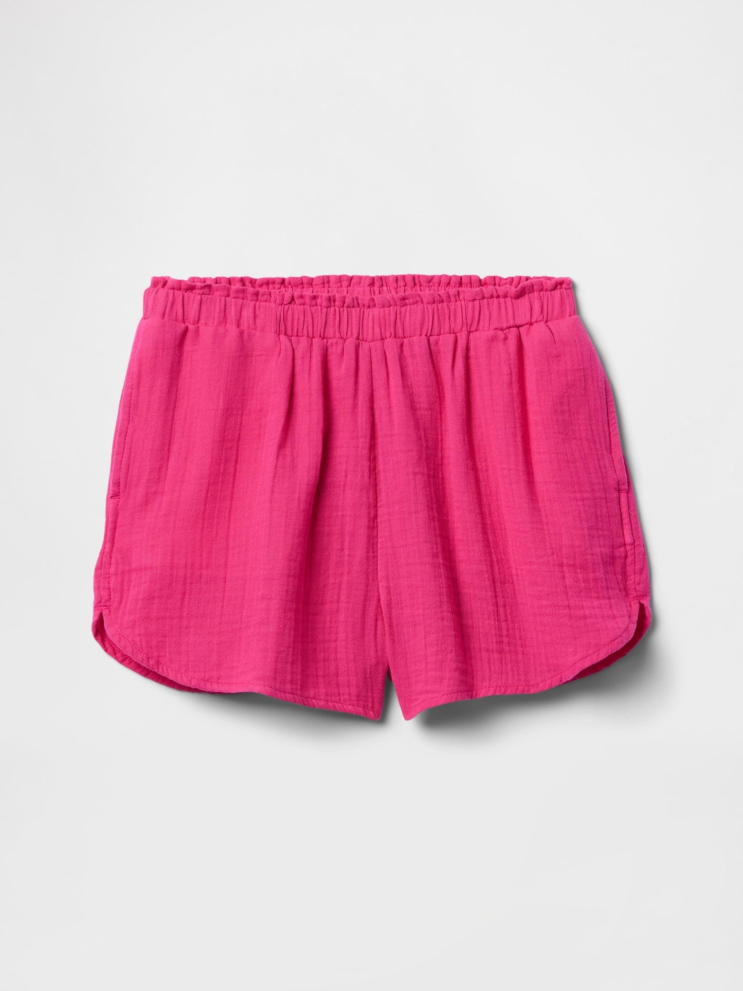 Pembe Crinkle Gauze Şort