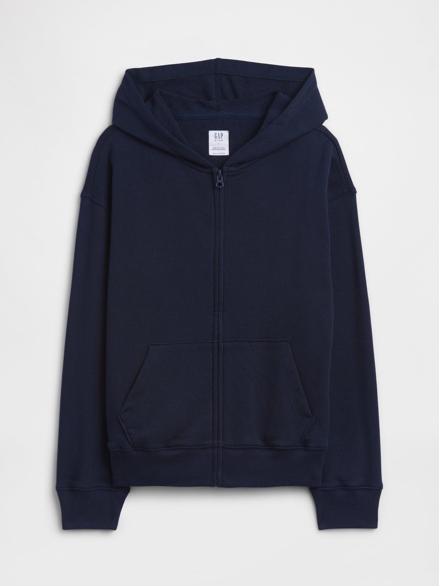 Lacivert Kids Rahat Fransız Havlu Kumaş Fermuarlı Sweatshirt