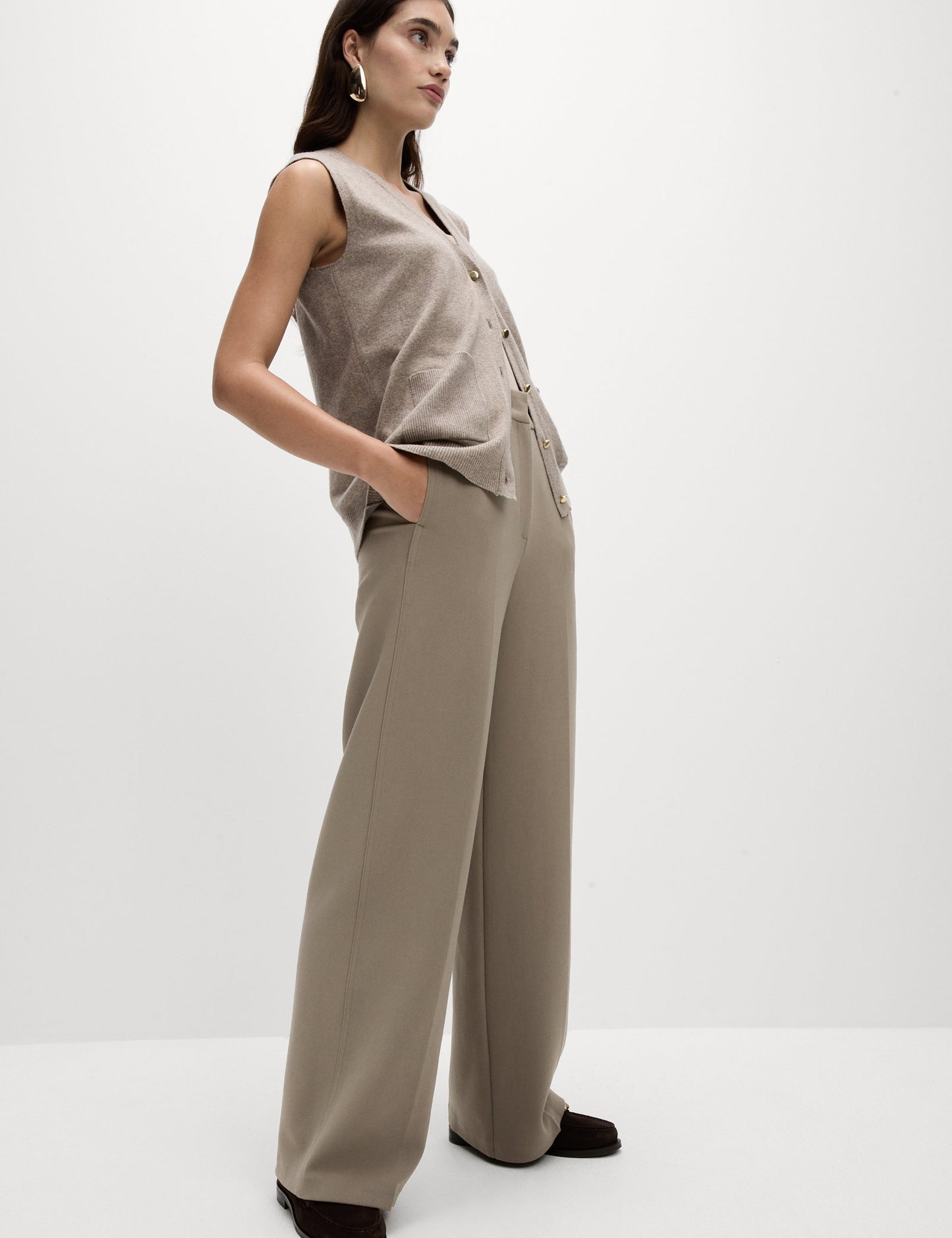 Yüksek Bel Wide Leg Pantolon